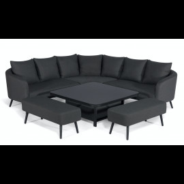 Ambition Square Corner Dining Set with Rising Table / Charcoal