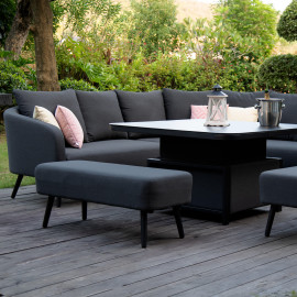 Ambition Square Corner Dining Set with Rising Table / Charcoal