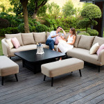 Ambition Square Corner Dining Set with Rising Table / Taupe
