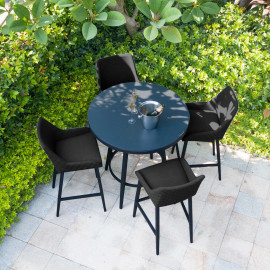Regal 4 Seat Round Bar Set / Charcoal