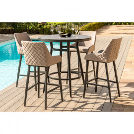 Regal 4 Seat Round Bar Set / Taupe