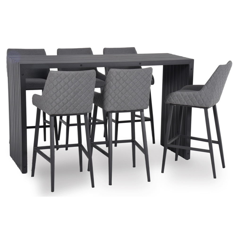 Regal 6 Seat Rectangular Bar Set / Flanelle