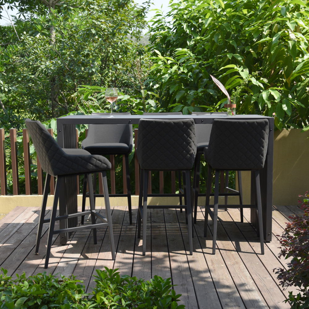 Regal 6 Seat Rectangular Bar Set / Charcoal