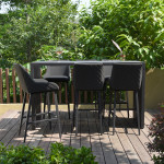 Regal 6 Seat Rectangular Bar Set / Charcoal