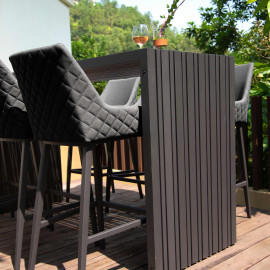 Regal 6 Seat Rectangular Bar Set / Charcoal