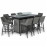 Regal 8 Seat Rectangular Fire Pit Bar Set / Flanelle
