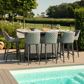 Regal 8 Seat Rectangular Fire Pit Bar Set / Flanelle