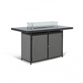 Regal 8 Seat Rectangular Fire Pit Bar Set / Flanelle
