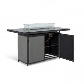Regal 8 Seat Rectangular Fire Pit Bar Set / Flanelle