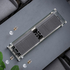 Regal 8 Seat Rectangular Fire Pit Bar Set / Flanelle