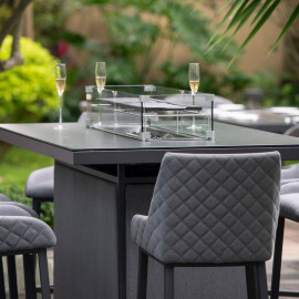 Regal 8 Seat Rectangular Fire Pit Bar Set / Flanelle