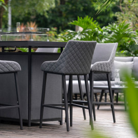 Regal 8 Seat Rectangular Fire Pit Bar Set / Flanelle