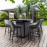Regal 8 Seat Rectangular Fire Pit Bar Set / Flanelle