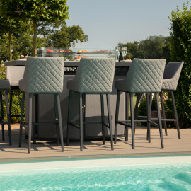 Regal 8 Seat Rectangular Fire Pit Bar Set / Flanelle