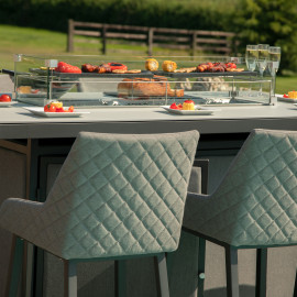 Regal 8 Seat Rectangular Fire Pit Bar Set / Flanelle