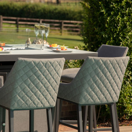 Regal 8 Seat Rectangular Fire Pit Bar Set / Flanelle