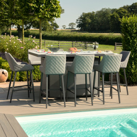 Regal 8 Seat Rectangular Fire Pit Bar Set / Flanelle