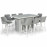 Regal 8 Seat Rectangular Fire Pit Bar Set / Lead Chine