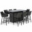 Regal 8 Seat Rectangular Fire Pit Bar Set / Charcoal