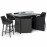 Regal 8 Seat Rectangular Fire Pit Bar Set / Charcoal