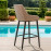 Regal 8 Seat Rectangular Fire Pit Bar Set / Taupe