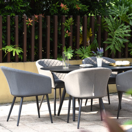 Ambition 6 Seat Oval Dining Set / Flanelle