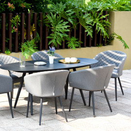 Ambition 6 Seat Oval Dining Set / Flanelle
