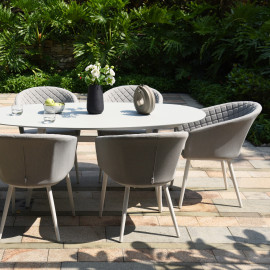 Ambition 6 Seat Oval Dining Set / Lead Chine