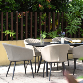 Ambition 6 Seat Oval Dining Set / Oatmeal