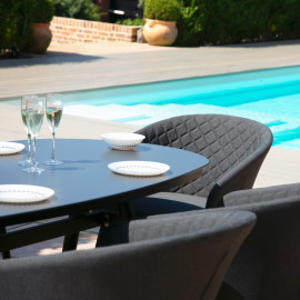 Ambition 6 Seat Oval Dining Set / Charcoal