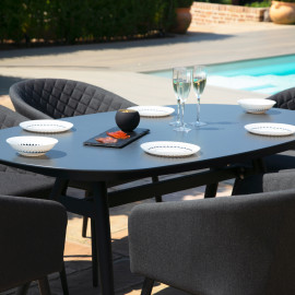 Ambition 6 Seat Oval Dining Set / Charcoal