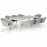 Ambition 8 Seat Rectangular Fire Pit Dining Set / Lead Chine
