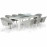 Ambition 8 Seat Rectangular Fire Pit Dining Set / Lead Chine