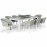 Ambition 8 Seat Rectangular Fire Pit Dining Set / Lead Chine