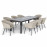 Ambition 8 Seat Rectangular Fire Pit Dining Set / Oatmeal
