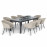 Ambition 8 Seat Rectangular Fire Pit Dining Set / Oatmeal