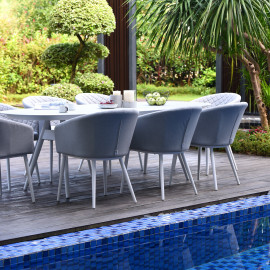 Ambition 8 Seat Oval Dining Set / Lead Chine
