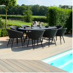 Ambition 8 Seat Oval Dining Set / Charcoal