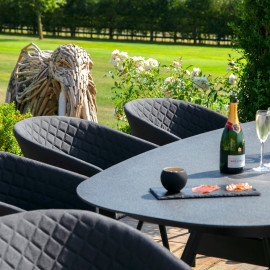 Ambition 8 Seat Oval Dining Set / Charcoal