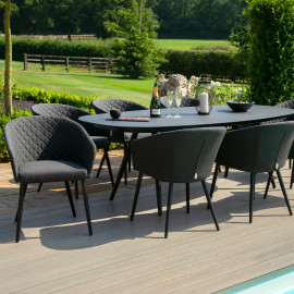 Ambition 8 Seat Oval Dining Set / Charcoal