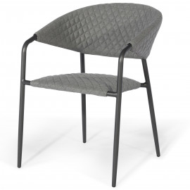Pebble 8 Seat Rectangular Dining Set - Fire Pit Table / Flanelle