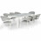 Pebble 8 Seat Rectangular Dining Set - Fire Pit Table / Lead Chine