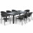 Pebble 8 Seat Rectangular Dining Set - Fire Pit Table / Charcoal