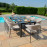 Pebble 8 Seat Rectangular Dining Set - Fire Pit Table / Taupe