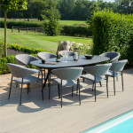 Pebble 8 Seat Oval Dining Set / Flanelle
