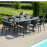 Pebble 8 Seat Oval Dining Set / Charcoal