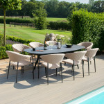 Pebble 8 Seat Oval Dining Set / Taupe