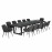 Zest 12 Seat Rectangular Dining Set with Fire Pit Table / Charcoal