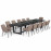 Zest 12 Seat Rectangular Dining Set with Fire Pit Table / Taupe