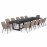 Zest 12 Seat Rectangular Dining Set with Fire Pit Table / Taupe